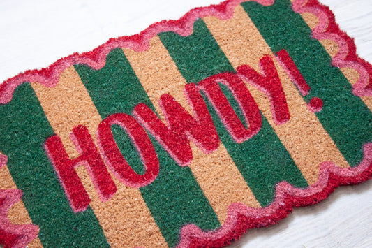 Howdy Stripe Coir Doormat – 45 x 75cm