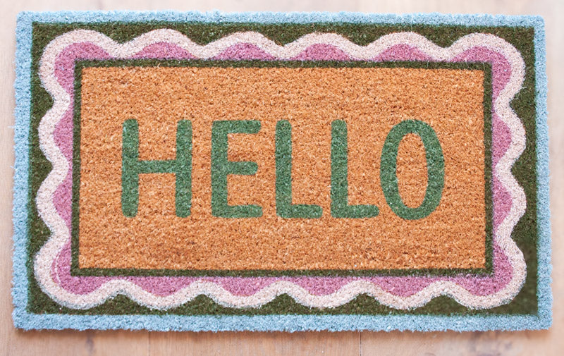 Scallop Hello Coir Doormat – 45 x 75cm