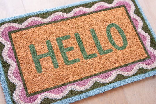 Scallop Hello Coir Doormat – 45 x 75cm