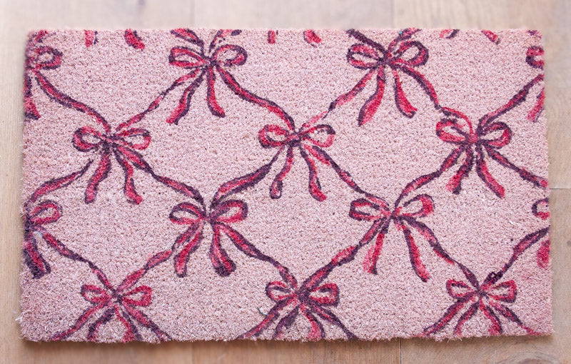 Blush Bows Coir Doormat – 45 x 75cm