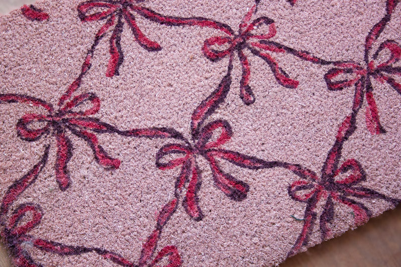 Blush Bows Coir Doormat – 45 x 75cm