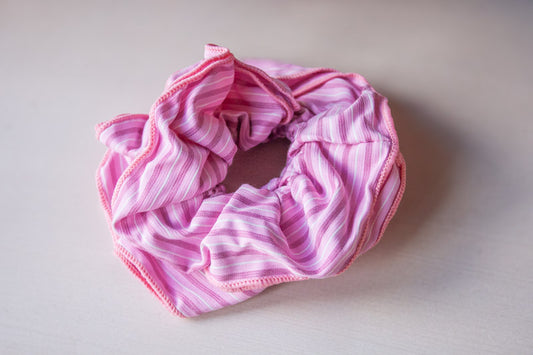 Pink Stripe Hair Scrunchie