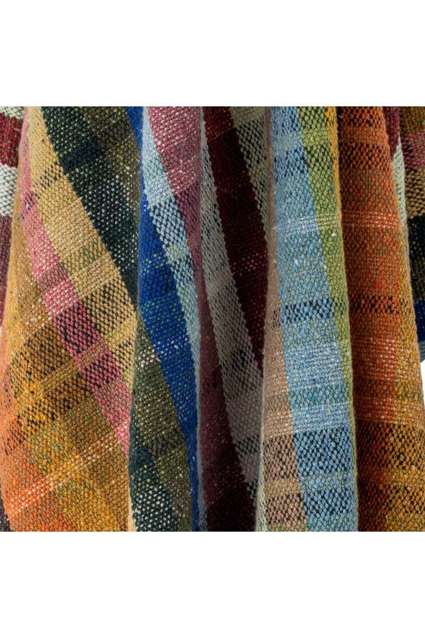 Rainbow Striped Cotton Throw & Colourful Picnic Blanket