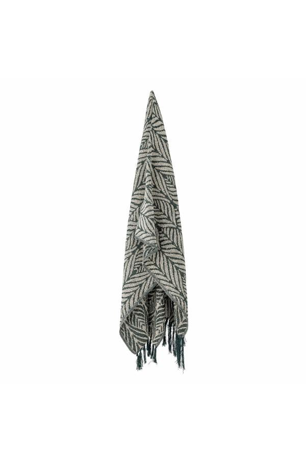 Green Botanical Cotton Throw & Picnic Blanket