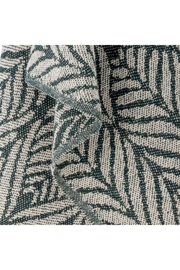 Green Botanical Cotton Throw & Picnic Blanket