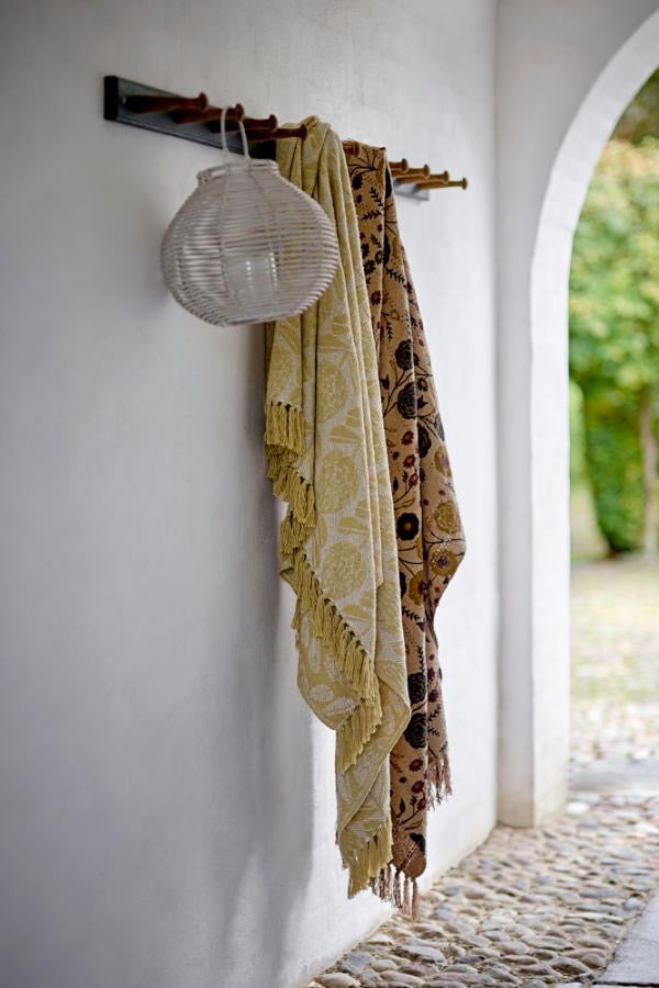 Yellow Floral Cotton Throw & Picnic Blanket