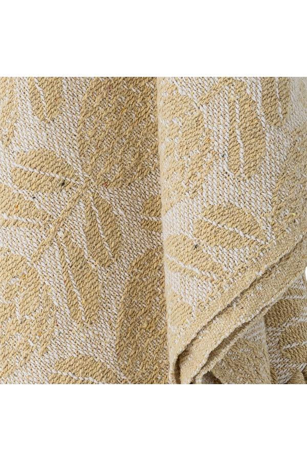 Yellow Floral Cotton Throw & Picnic Blanket