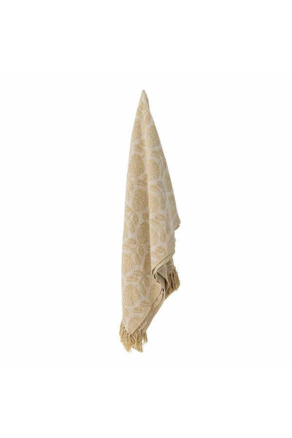 Yellow Floral Cotton Throw & Picnic Blanket