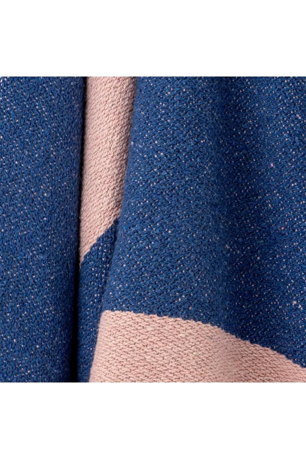 Blue and Pink Striped Cotton Throw & Picnic Blanket