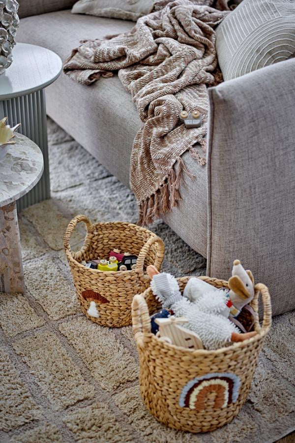 Natural Woven Cotton Throw & Neutral Picnic Blanket