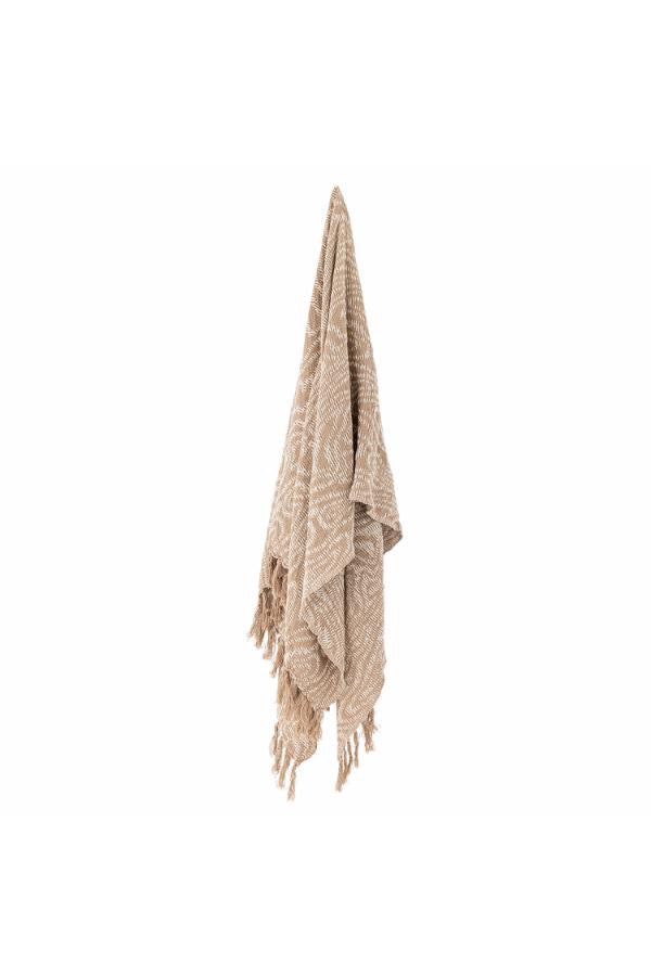 Natural Woven Cotton Throw & Neutral Picnic Blanket