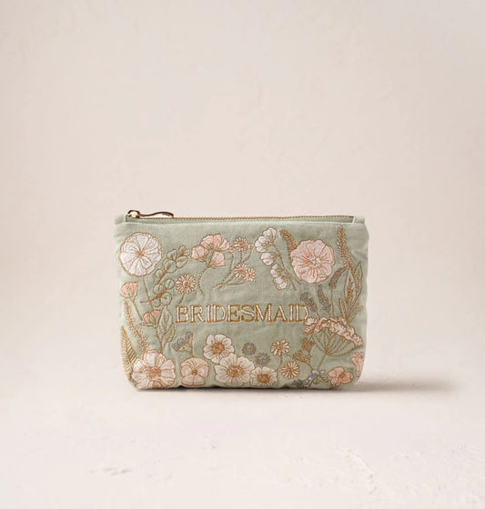 Elizabeth Scarlett Pressed Flowers Bridesmaid Mini Pouch