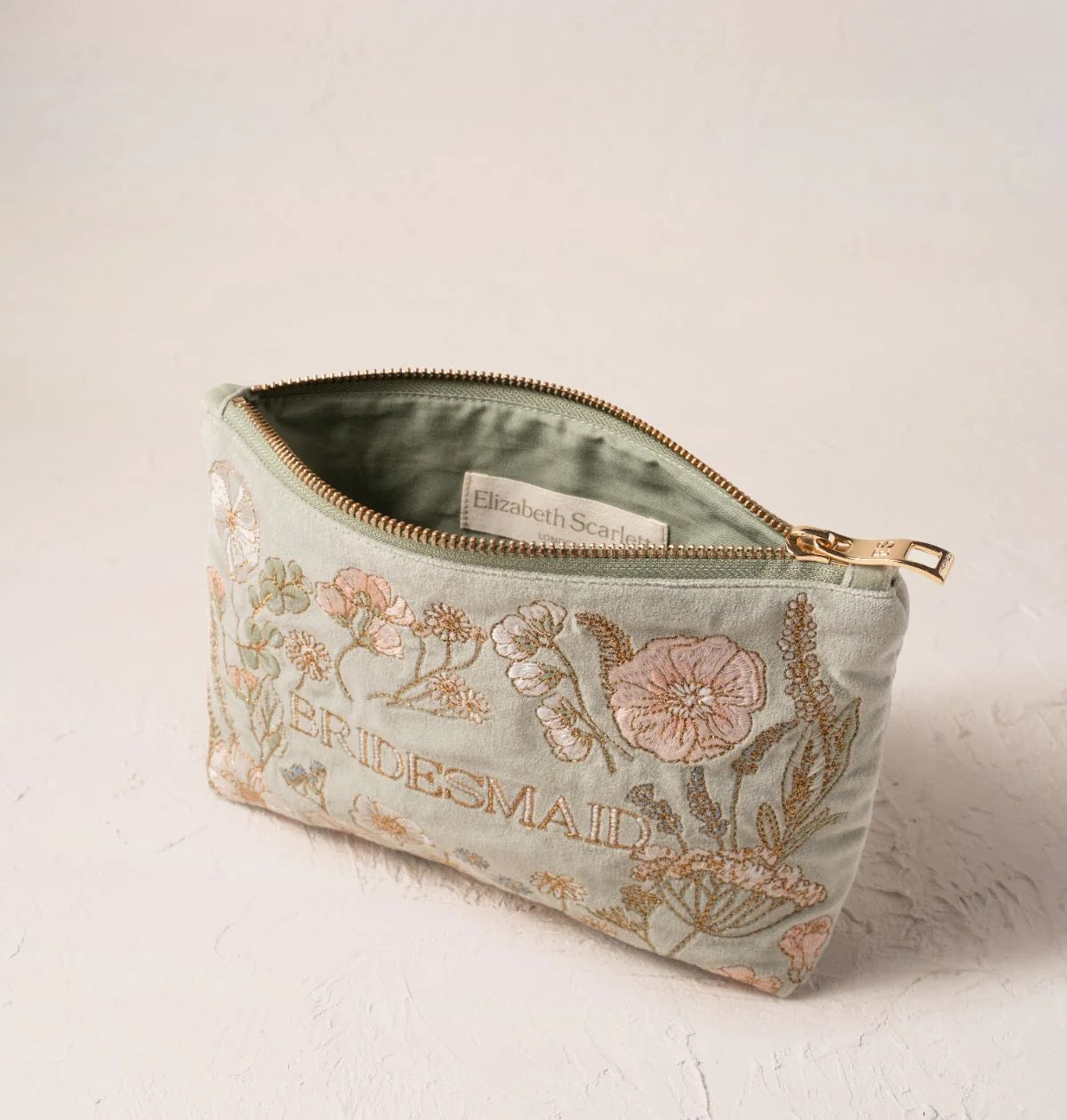Elizabeth Scarlett Pressed Flowers Bridesmaid Mini Pouch