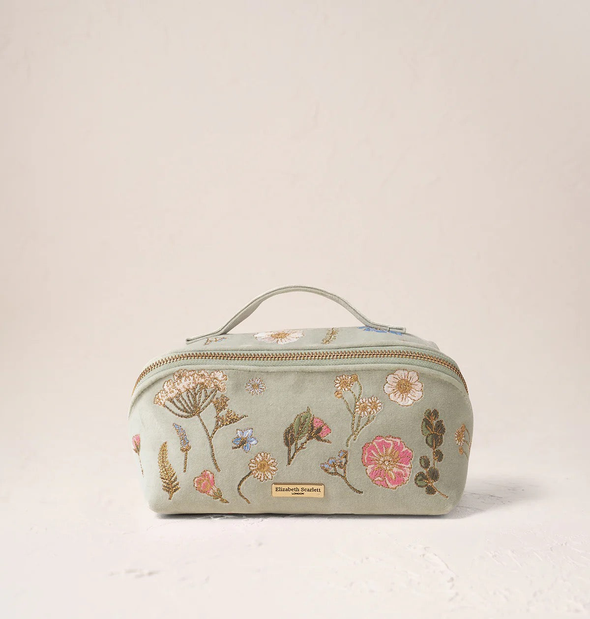 Elizabeth Scarlett Pressed Flowers Open Flat Makeup Bag