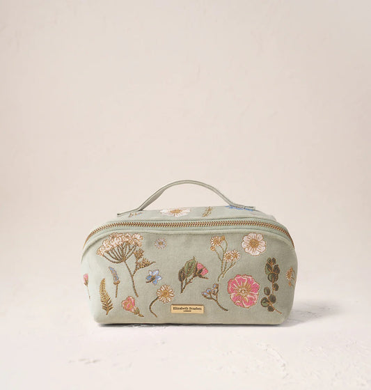 Elizabeth Scarlett Pressed Flowers Open Flat Makeup Bag