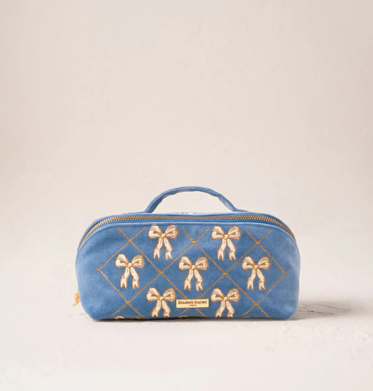 Elizabeth Scarlett Lattice Bows Open Flat Makeup Bag