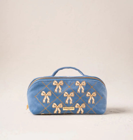 Elizabeth Scarlett Lattice Bows Open Flat Makeup Bag