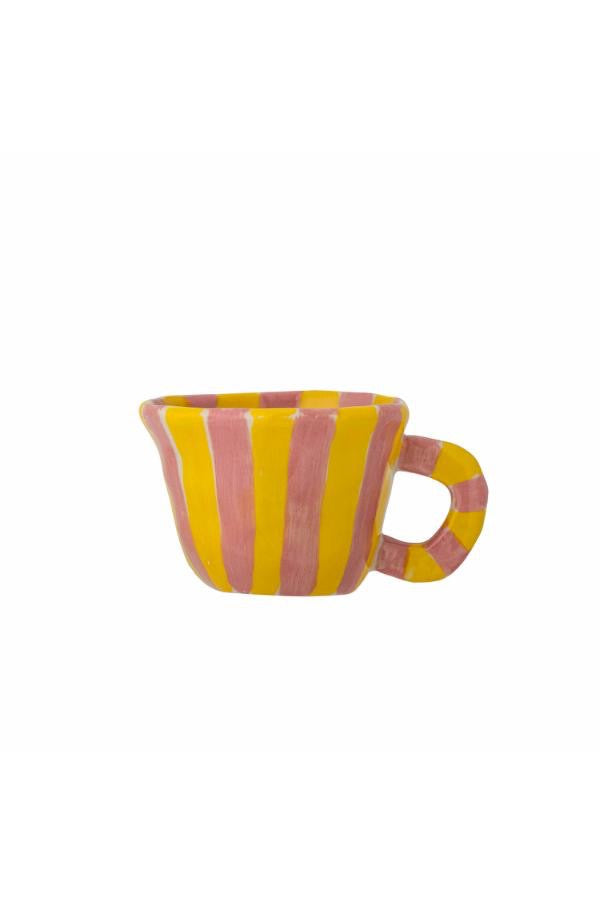 Nini Espresso Cup, Stoneware - Pink & Yellow Stripe