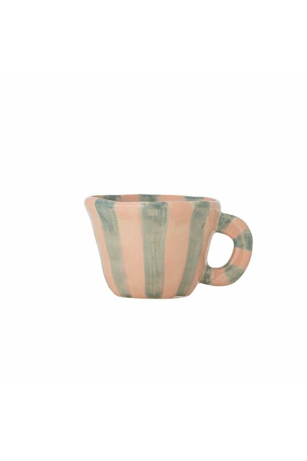 Nini Espresso Cup, Stoneware - Pink & Blue Stripe