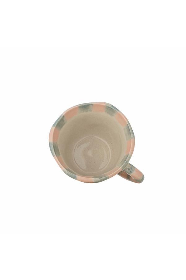Nini Espresso Cup, Stoneware - Pink & Blue Stripe