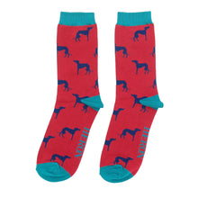  Men's Bamboo Socks Greyhound Dark Red
