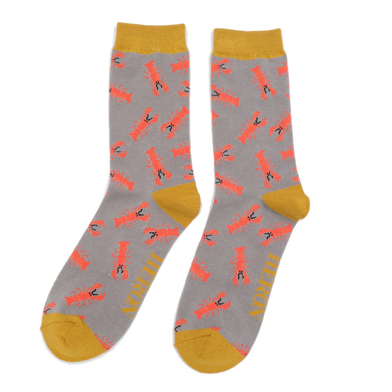 Men's Bamboo Socks Lobsters Grey