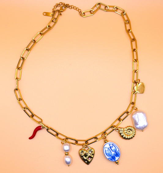 Multi charm necklace