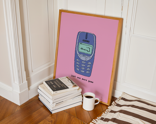 Just One More Game Retro Phone Print