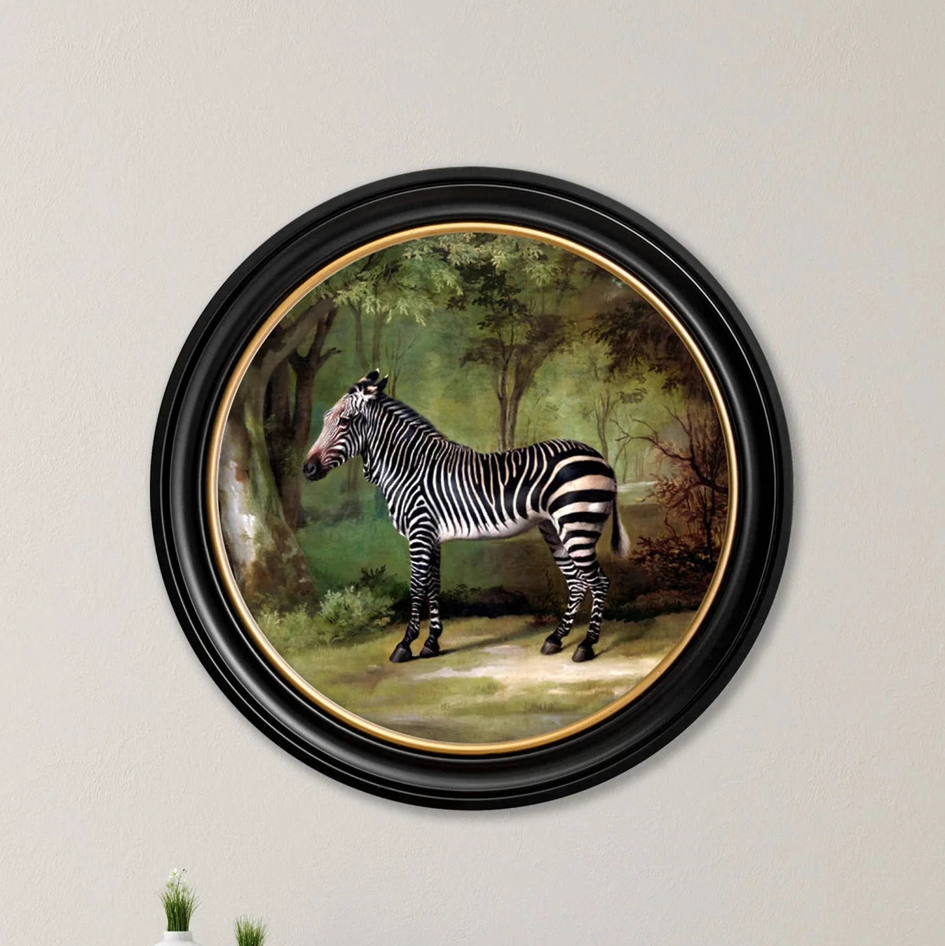 George Stubbs's Zebra – Round Framed Print (96 x 96cm)