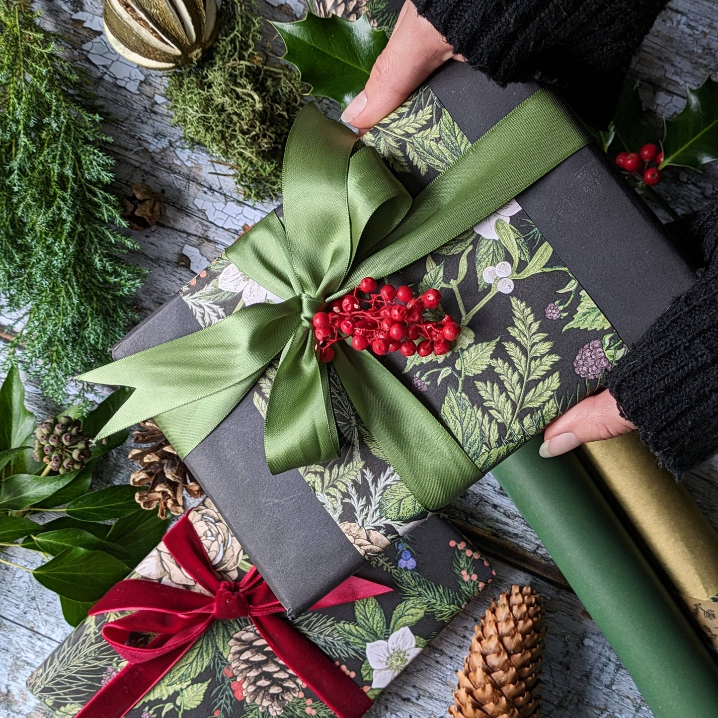 Willow GREEN Double Faced Satin Ribbon, 25mm x 3M