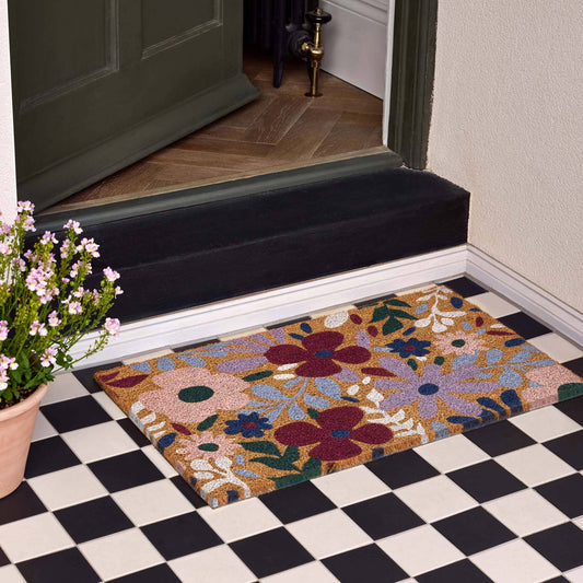 My Mat Printed Coir Wildflower Meadow Doormat: 45x75