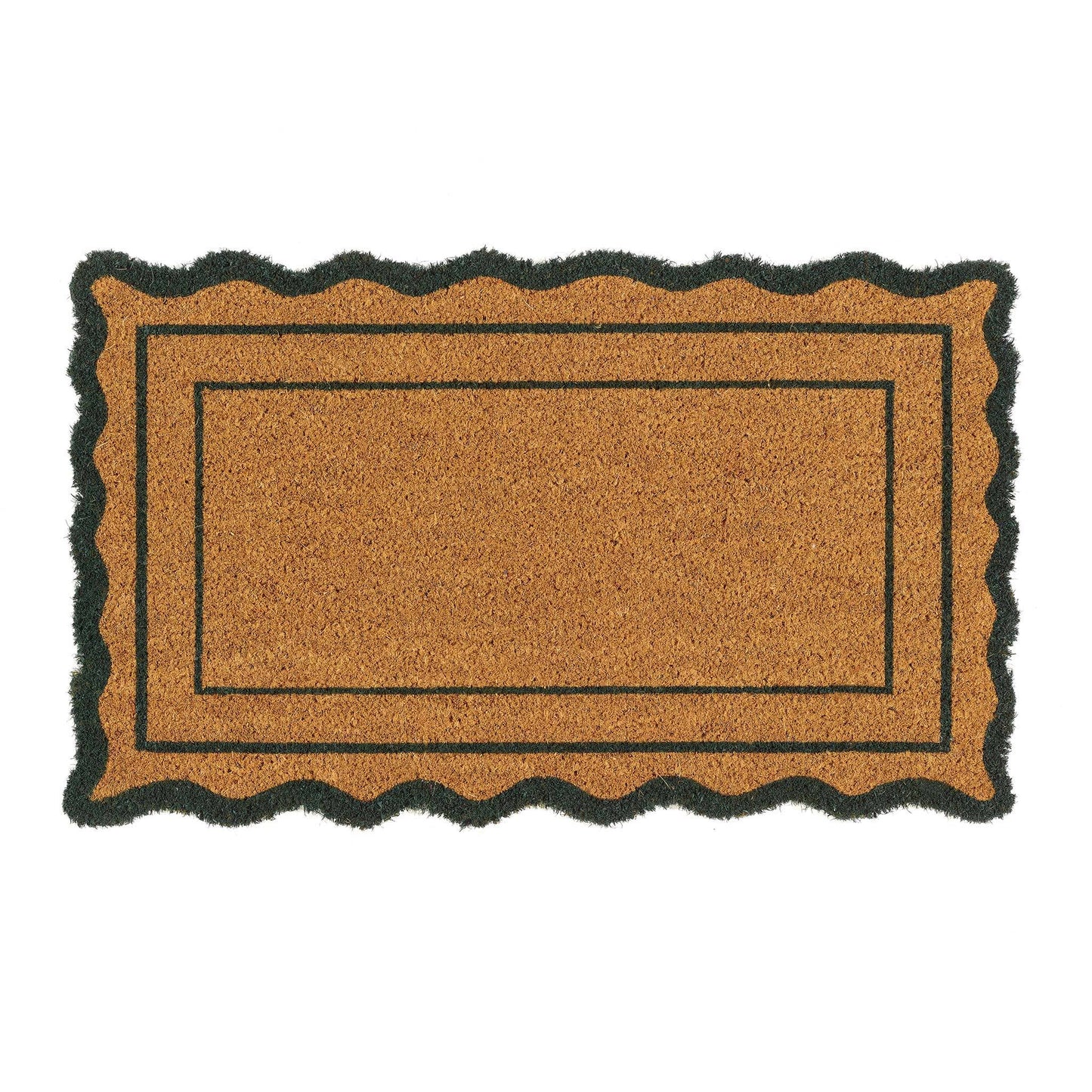 Printed Coir Green Scallop Border Doormat