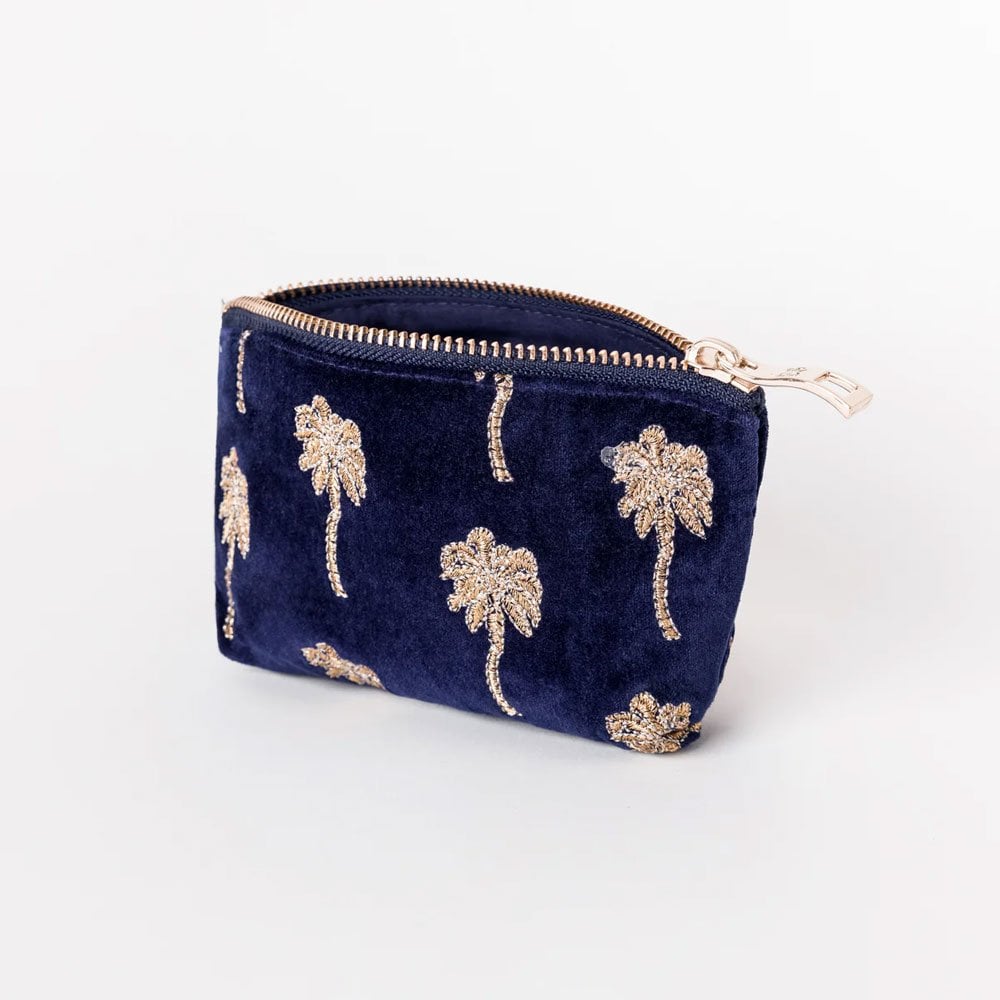 Elizabeth Scarlett Gold Palm Coin purse - Midnight blue
