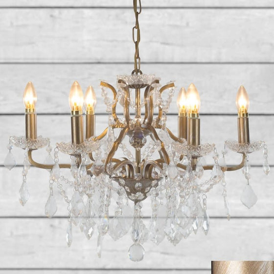 6 Branch Shallow Gold Chandelier