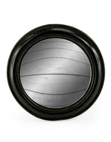  Antiqued Black Rounded Framed Medium Convex Mirror