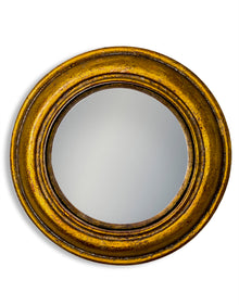  Antiqued Gold Rounded Framed Small Convex Mirror