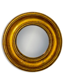  Antiqued Gold Deep Framed Medium Convex Mirror