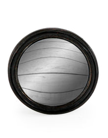  Antiqued Black Thin Framed Small Convex Mirror
