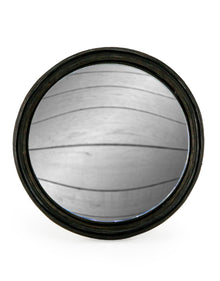  Antiqued Black Thin Framed Large Convex Mirror